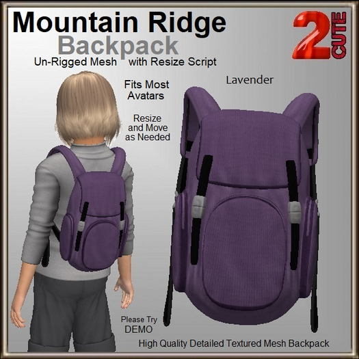Mountain Ridge Backpack [2cute] Lavender