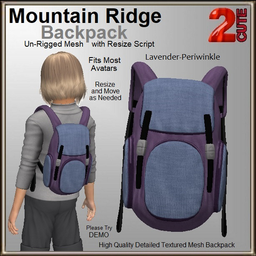 Mountain Ridge Backpack [2cute] Lavender-Periwinkle