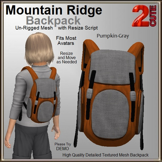 Mountain Ridge Backpack [2cute] Pumpkin-Gray