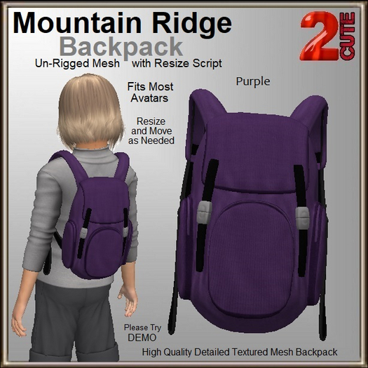 Mountain Ridge Backpack [2cute] Purple