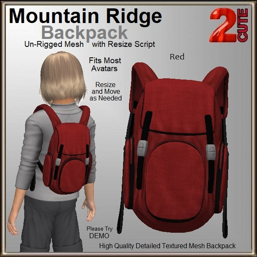 Mountain Ridge Backpack [2cute] Red