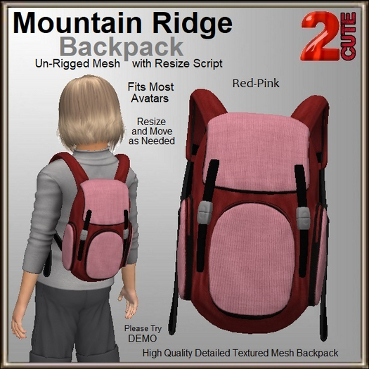 Mountain Ridge Backpack [2cute] Red-Pink