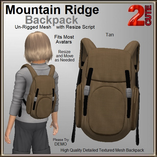 Mountain Ridge Backpack [2cute] Tan