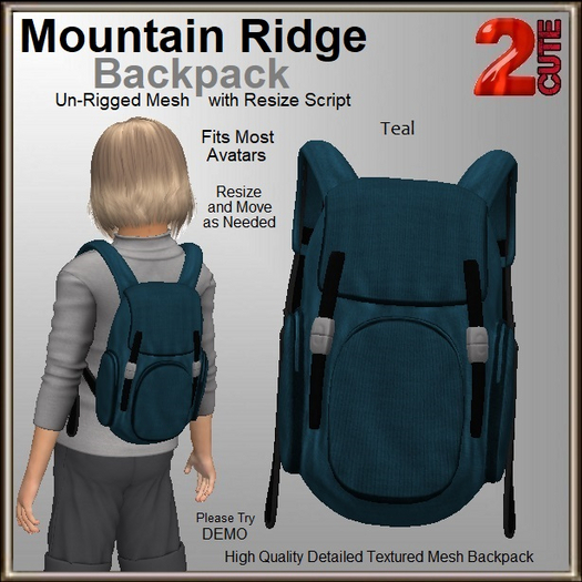 Mountain Ridge Backpack [2cute] Teal