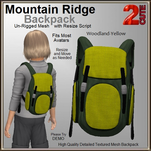 Mountain Ridge Backpack [2cute] Woodland-Yellow