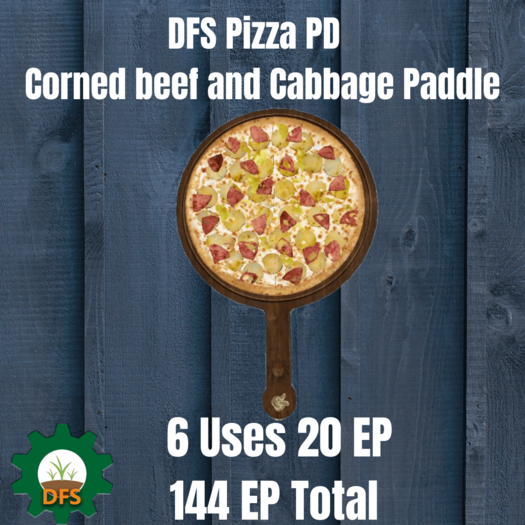 DFS Pizza PD - Corned beef and Cabbage Paddle -Gift (TEXTURE)