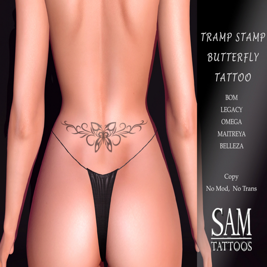 [SAM TATTOOS] TRAMP STAMP BUTTERLY TATTOO
