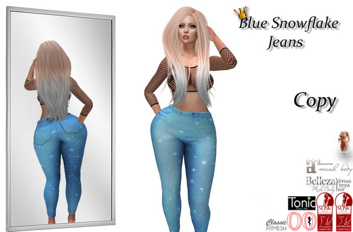 Blue Snowflake Jeans