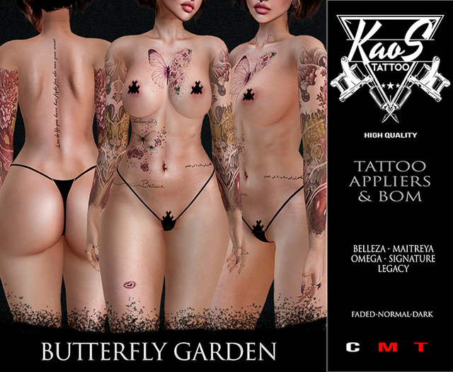 KAOS BUTTERFLY GARDEN TATTOO