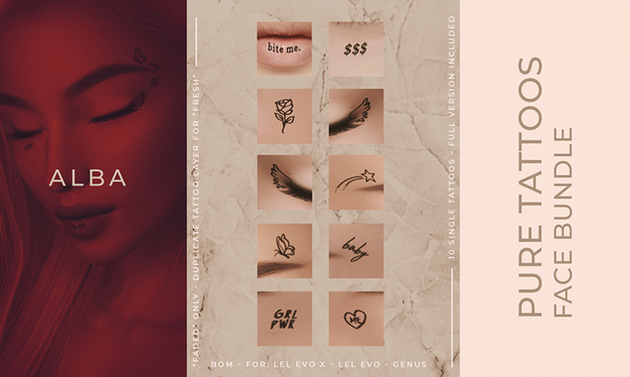 ALBA - Pure Tattoos Bundle - Face - Full Pack