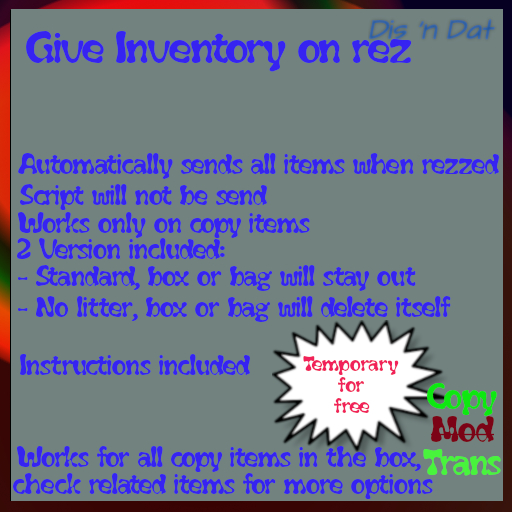 Give Inventory on Rez script
