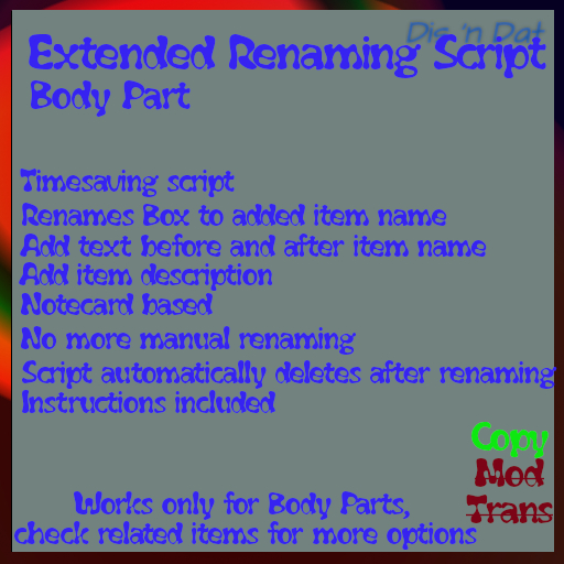Extended Box Renaming Script Body Part