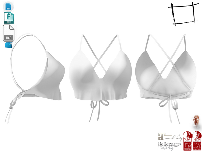 Dae Obj FBX For Cross Back Top Maitreya, Slink (Physique,Hourglass), Belleza (Isis,Freya), Legacy