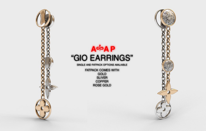 "A$AP" - "GIO EARRINGS" COPPER
