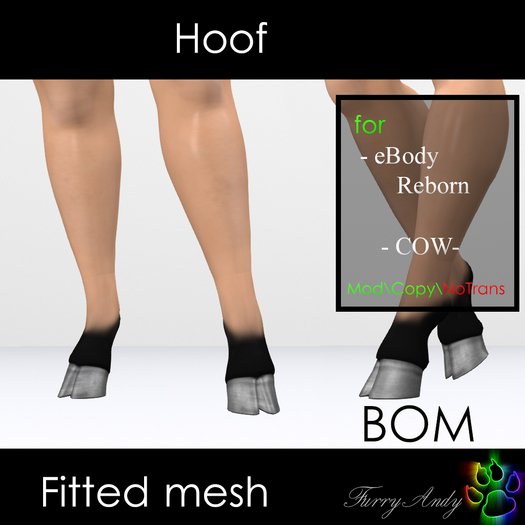 Second Life Marketplace - DEMO - Furry Andy - Hoof for eBody Reborn ...