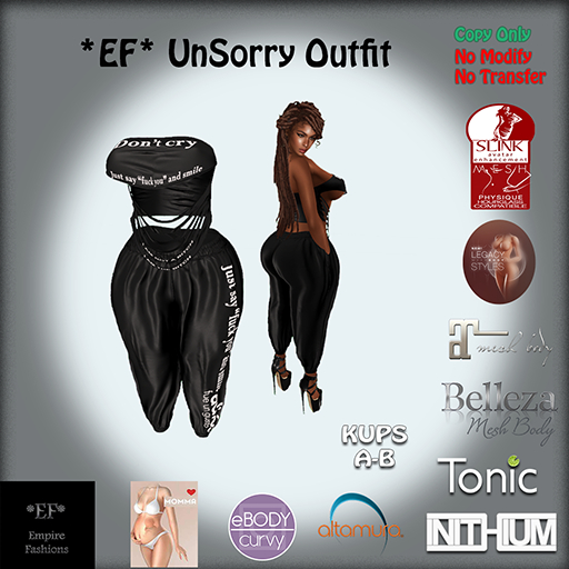 *EF* UnSorry Outfit Black  (ADD)