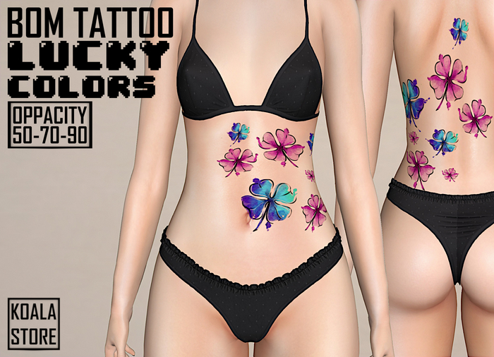 // KOALA STORE // BOM TATTOO - Lucky colors - up -
