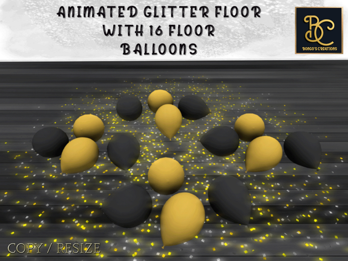 BMC3736 - ANIMATED GLITTER FLOOR & 16 FLOOR BALLOONS