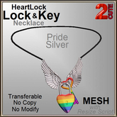 2cute HeartLock Lock & Key Silver Pride Necklace