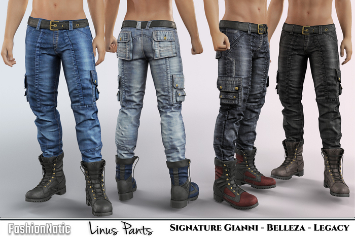Linus Male Pants Fatpack Jeans - Denim - Signature Gianni, Belleza Jake , Legacy - FashionNatic