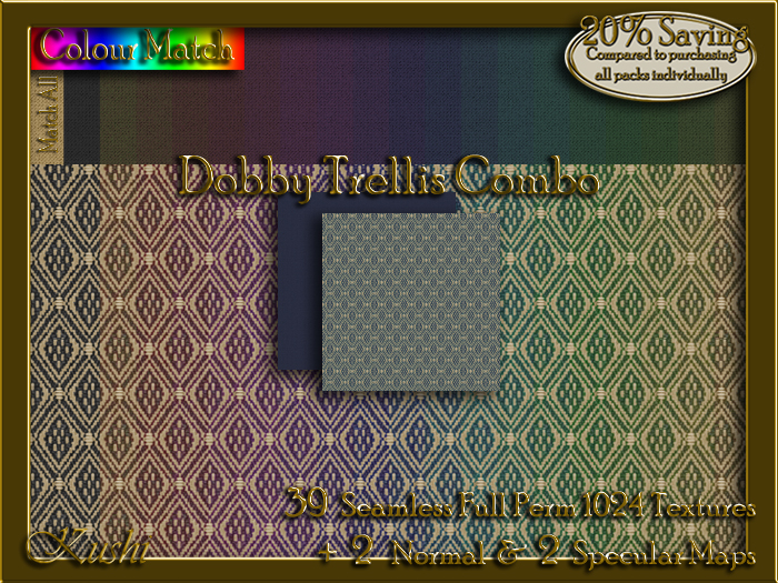 Dobby Trellis Combo Seamless Texture Set