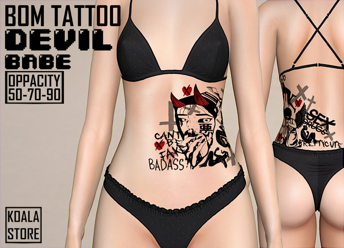 // KOALA STORE // BOM TATTOO - Devil Babe up -