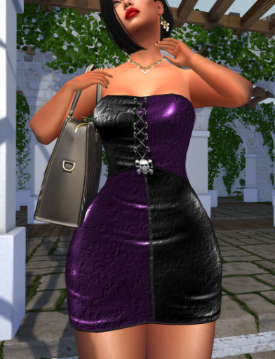 Style by Rafaela Skull Mini Dress Set Purple