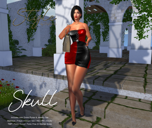 Style by Rafaela Skull Mini Dress Set Red