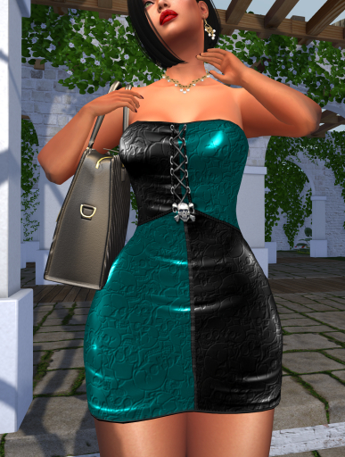 Style by Rafaela Skull Mini Dress Set Teal