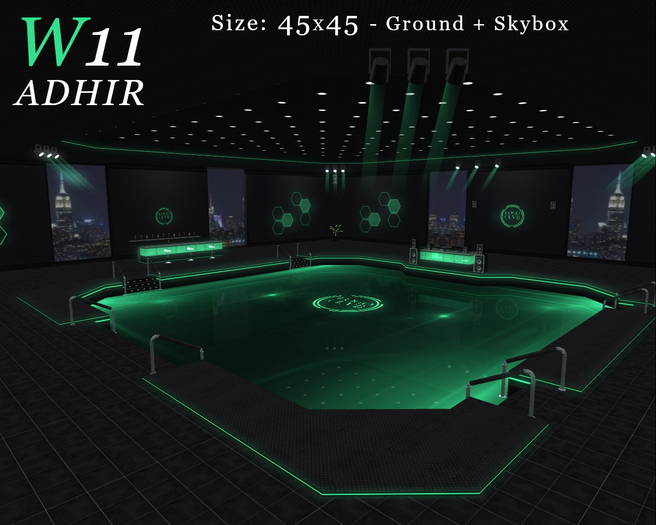 D11 - [Green Tintable whit HUD] - Disco Dance Club 45x45 - [ADHIR] - BOX