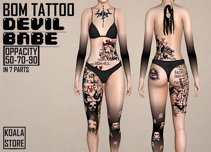 // KOALA STORE // BOM TATTOO - Devil Babe - FATPACK -