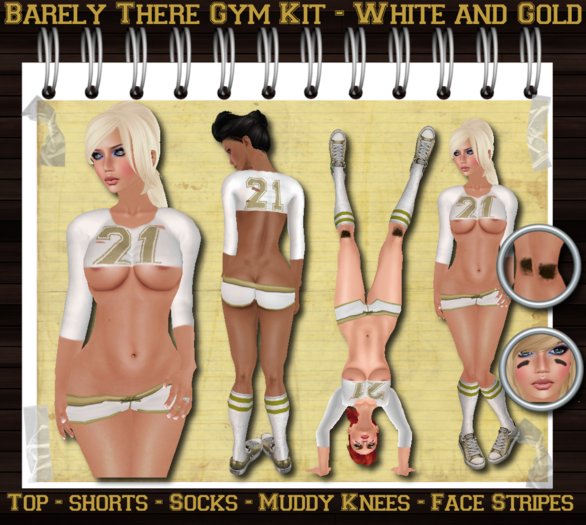 Barely there Gym Kit - white and gold