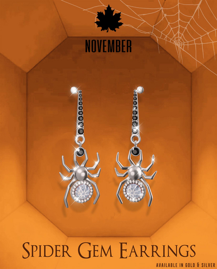 Nov-Spider Gem Earrings Ruby (S)