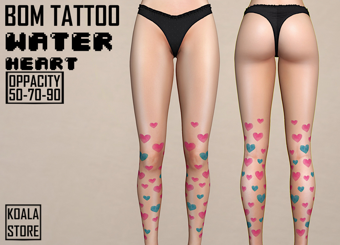 // KOALA STORE // BOM TATTOO - water heart -