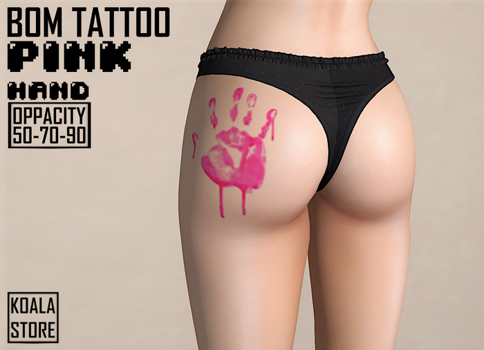 // KOALA STORE // BOM TATTOO - pink hand -