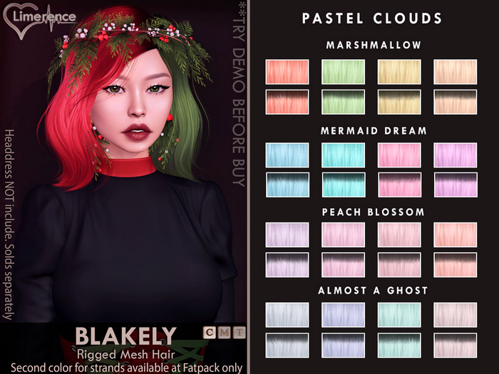 {Limerence} Blakely hair-Pastel clouds