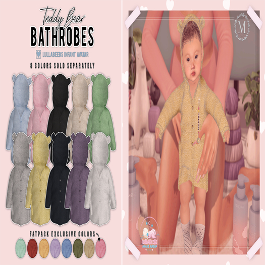 {m} teddy bear bathrobe: green (Lullabeeb)