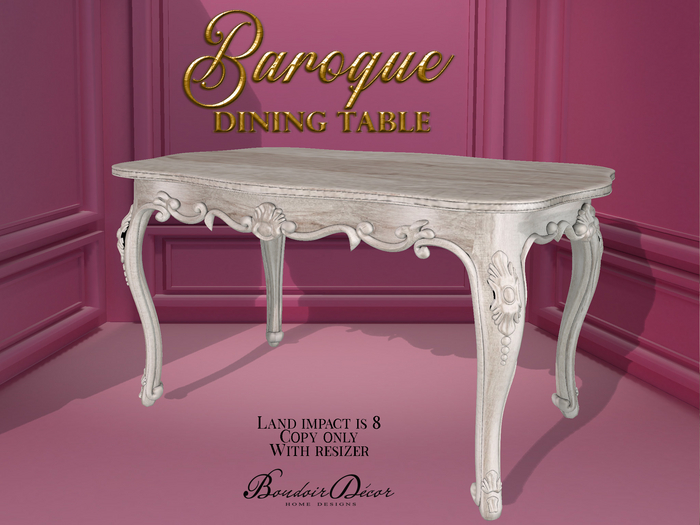 Boudoir-Baroque Dining Table Shabby