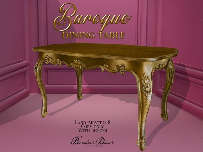 Boudoir-Baroque Dining Table Old Gold