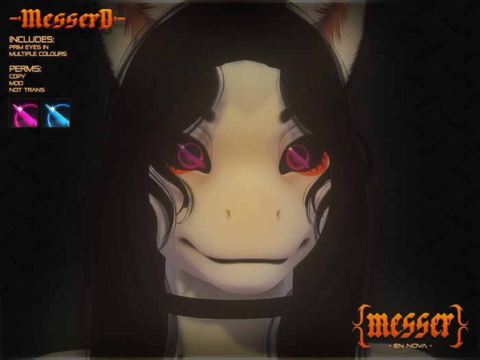 Furry Friendly Eyes ✦ Messer ✦ Fuschia & Blue