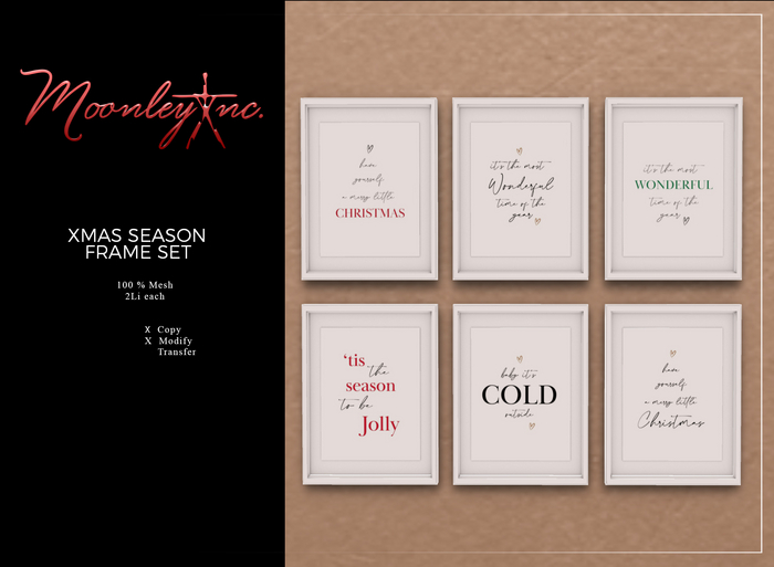 Moonley Inc . - Xmas Season Frame Set