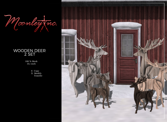 Moonley Inc. - Wooden Deer 2 Set