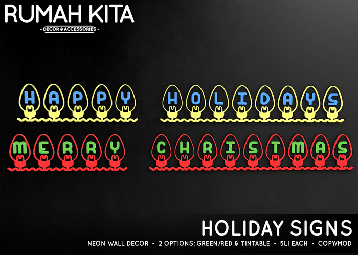 Rumah Kita - Holiday Signs