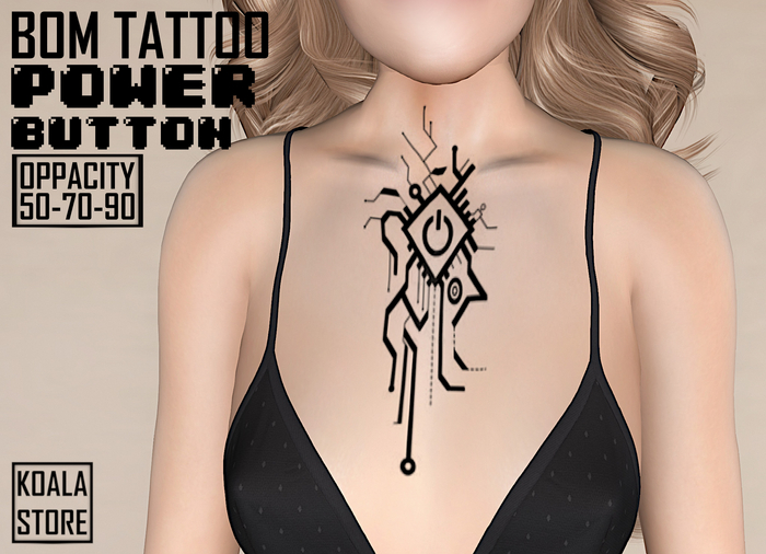 // KOALA STORE // BOM TATTOO - POWER BUTTON -