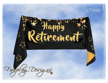 ~R~Happy Retirement Gold Draped Banner