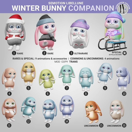 SEmotion Libellune Winter Bunny Companion COMMON 13