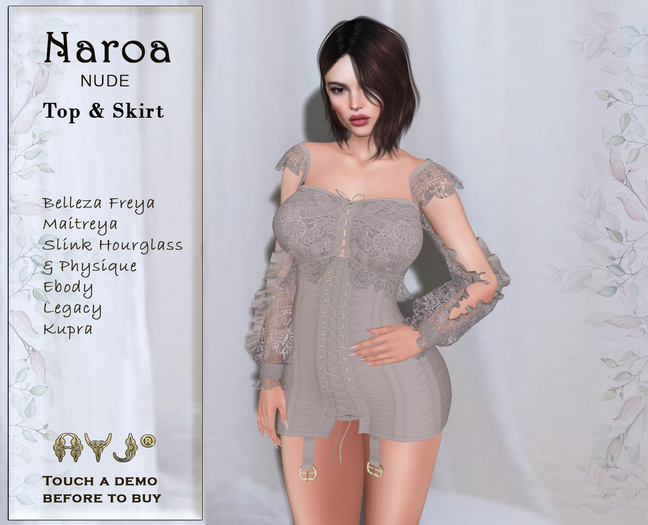 Second Life Marketplace - !! FABULOUS & SEXY DRESS !! MOD. NAROA NUDE - A&J  CREATION AND FRANCHISE