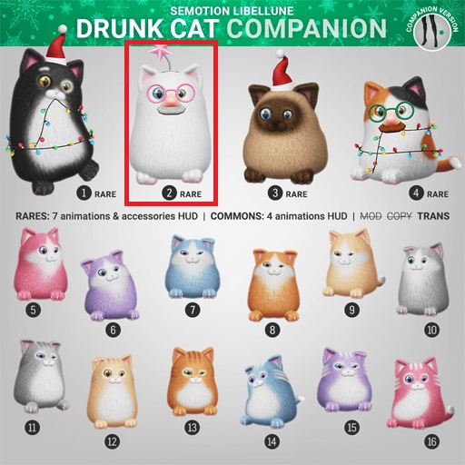 2. SEmotion Libellune Drunk Cat Animesh RARE