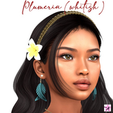 Ayane's Plumeria frangipani hair flower - Style 1 - Whitish