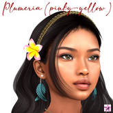 Ayane's Plumeria frangipani hair flower - Style 4 - Pinky-Yellow